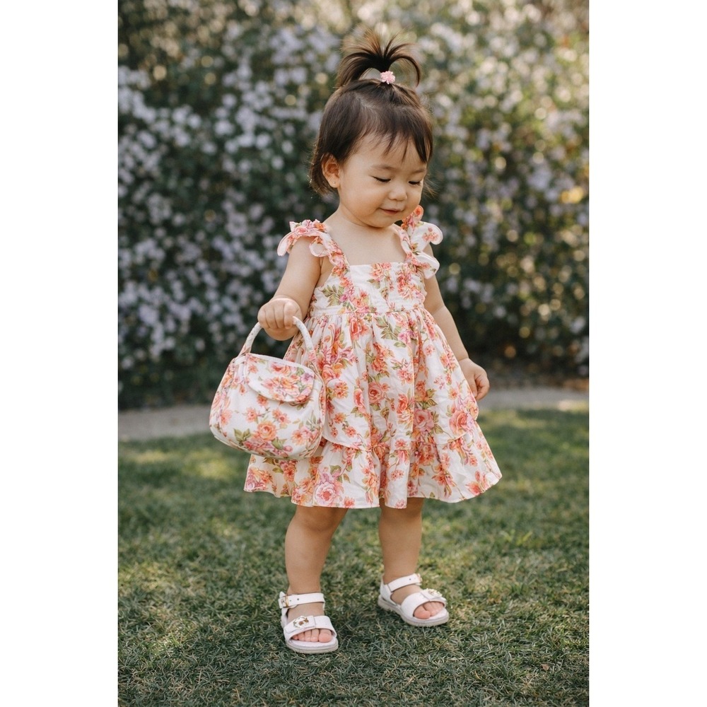 Jason Wu Baby Girl Floral Tiered Dress with Matching Bag White Pink 12M NWT